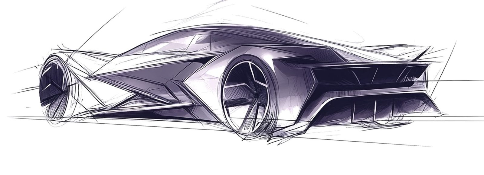 AULTRA design studio — first sketch sheets of a roadster study