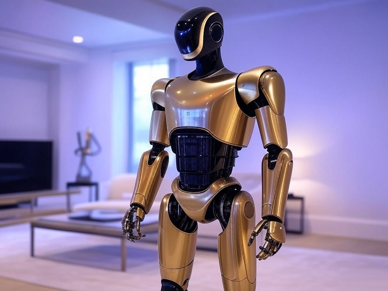 AULTRA material study — golden robot arm detail